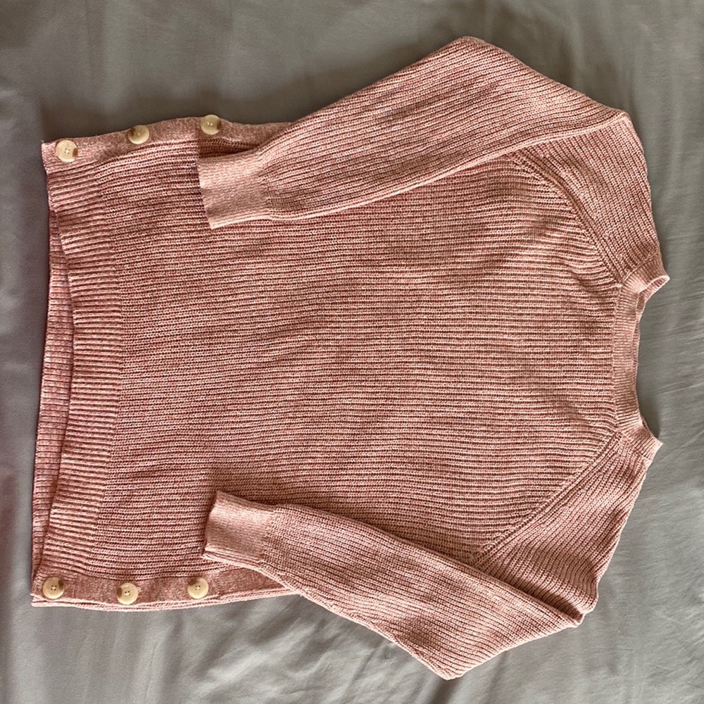 LOFT pink 3 quarter sleeve sweater
